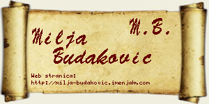 Milja Budaković vizit kartica
